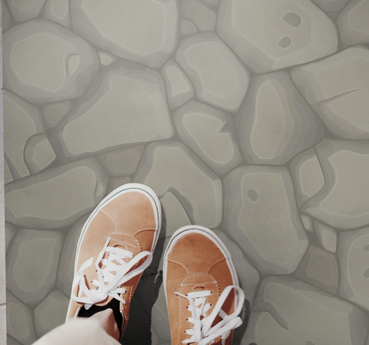 Kiezelpad vinyl tapijt stenenstructuur - TenStickers