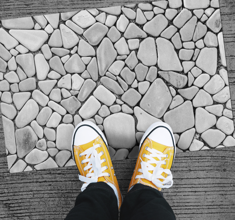 Kiezelsteen textuur vinyl tapijt stenenstructuur - TenStickers