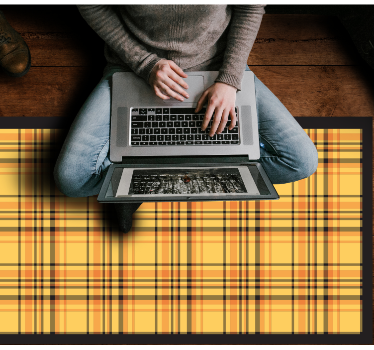 Vinyl tapijt met strepen klassiek ruitpatroon - TenStickers