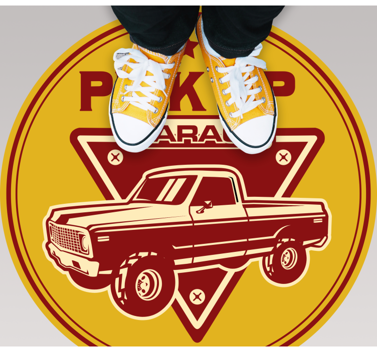 Klassieke pick-up garage vinyl tapijt antiek - TenStickers
