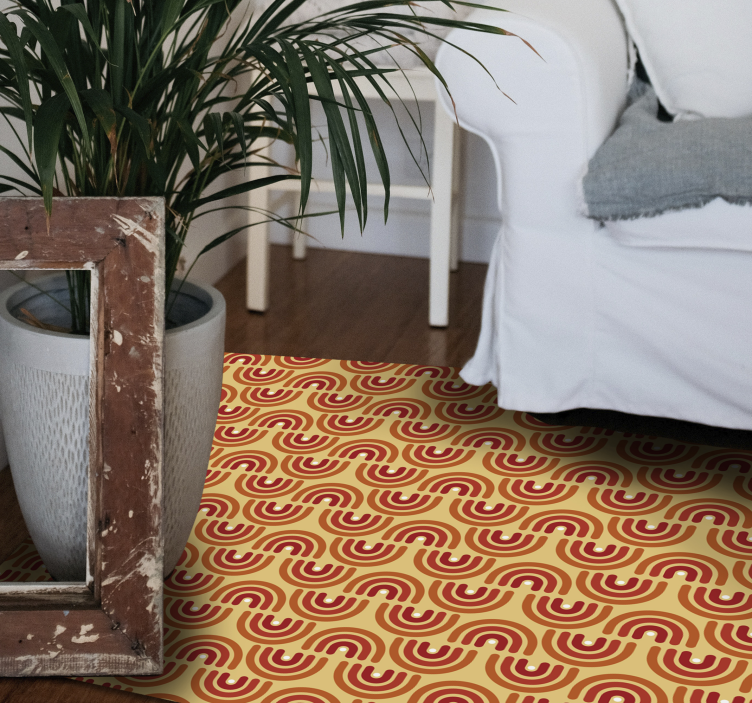 Kleurrijk golfpatroon vinyl tapijt geometrisch - TenStickers