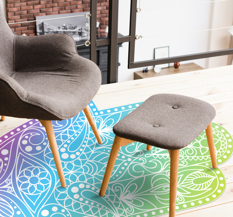 Gradiënt hand van fatima vinyl tapijt mandala - TenStickers