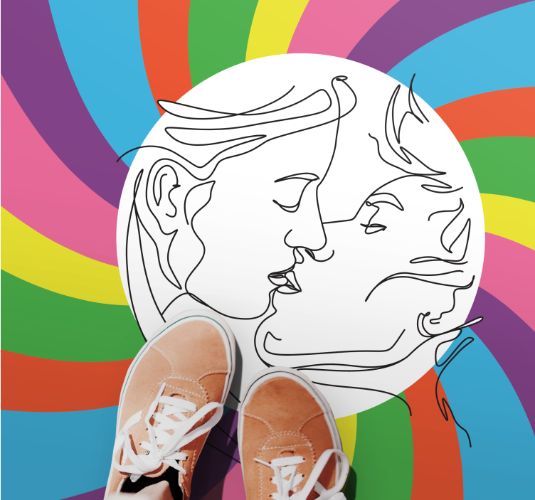 Kleurrijk kussilhouet vinyl tapijt  - TenStickers