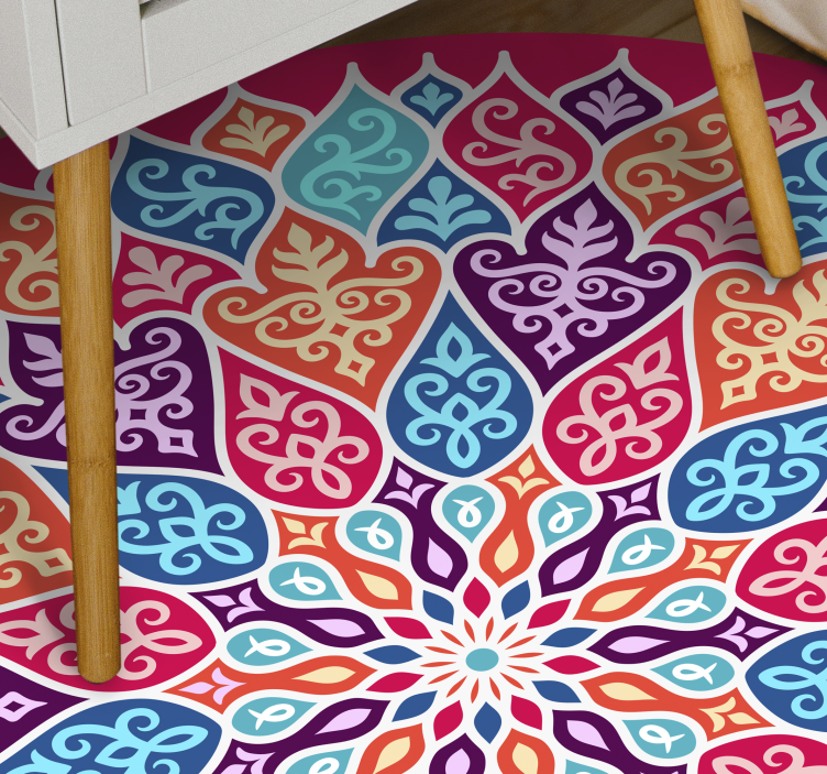 Kleurrijk mandalamotief vinyl tapijt mandala - TenStickers