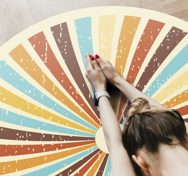 Retro stralend patroon vinyl tapijt antiek - TenStickers