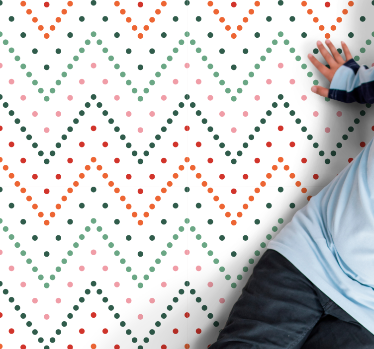 Kleurrijk visgraatpatroon vinyl tapijt voor meer kinderen - TenStickers