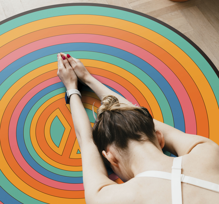 Kleurrijk vredessymbool vinyl tapijt tiener - TenStickers