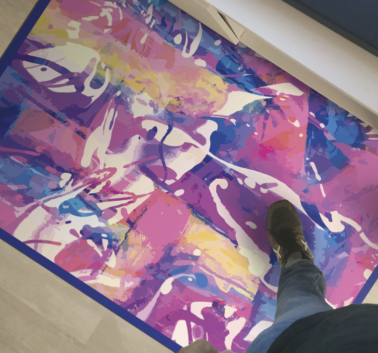 Kleurrijke abstracte werveling vinyl tapijt andere textuur - TenStickers