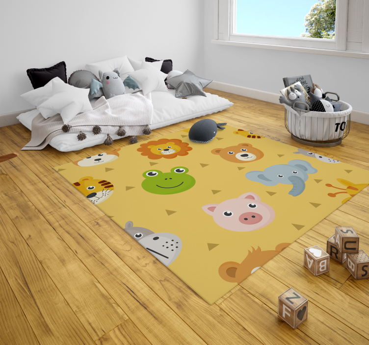 Kleurrijke Dieren Speelruimte Vinyl vloerbedekking baby - TenStickers