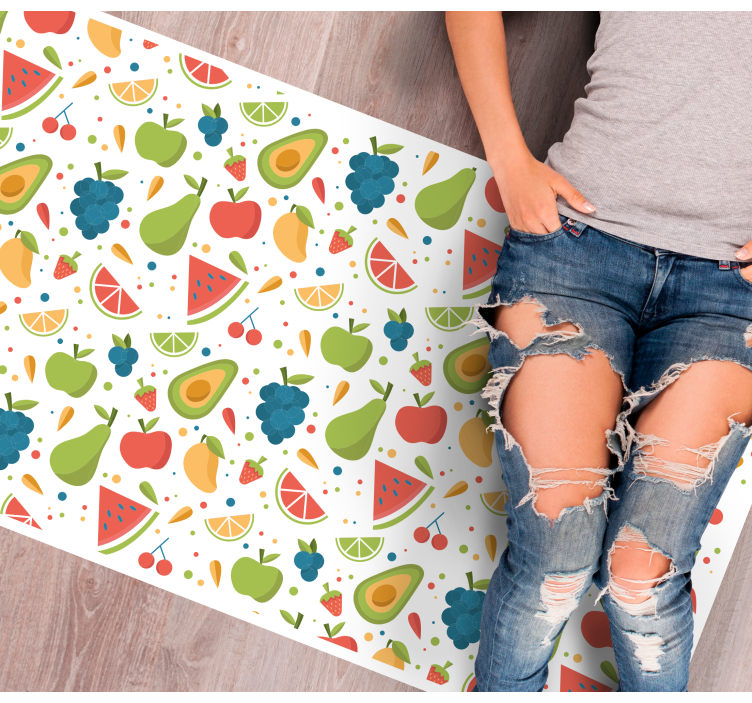 Kleurrijke fruitpatronen vinyl vloerkleed keuken - TenStickers