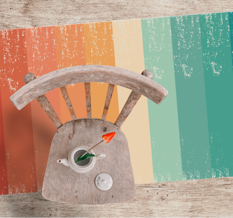 Kleurrijke gestreepte lagen vinyl tapijt minimalistisch - TenStickers