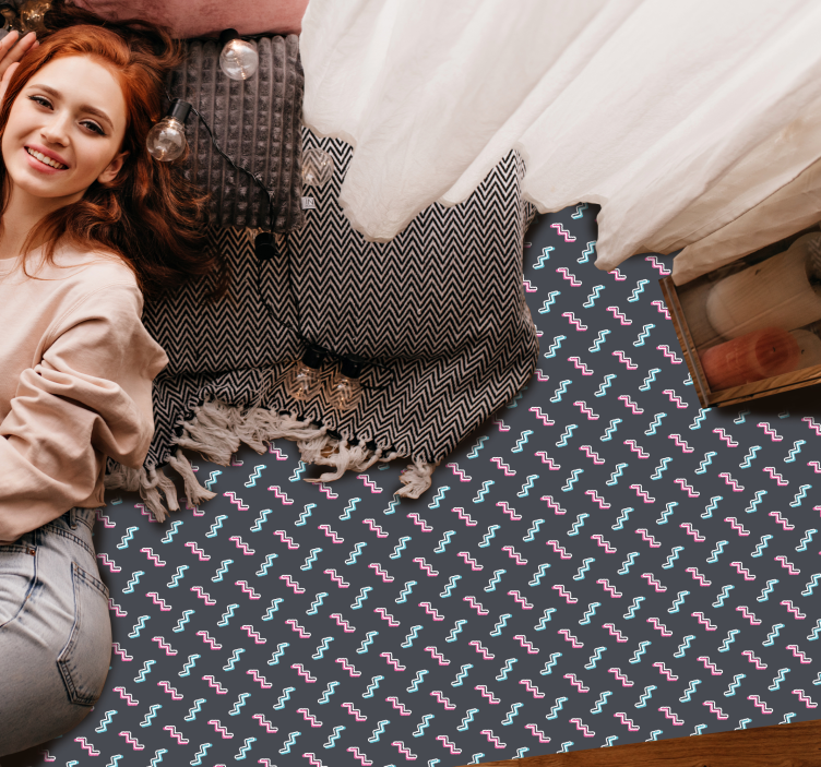 Kleurrijke golvende vormen vinyl tapijt voor meer kinderen - TenStickers