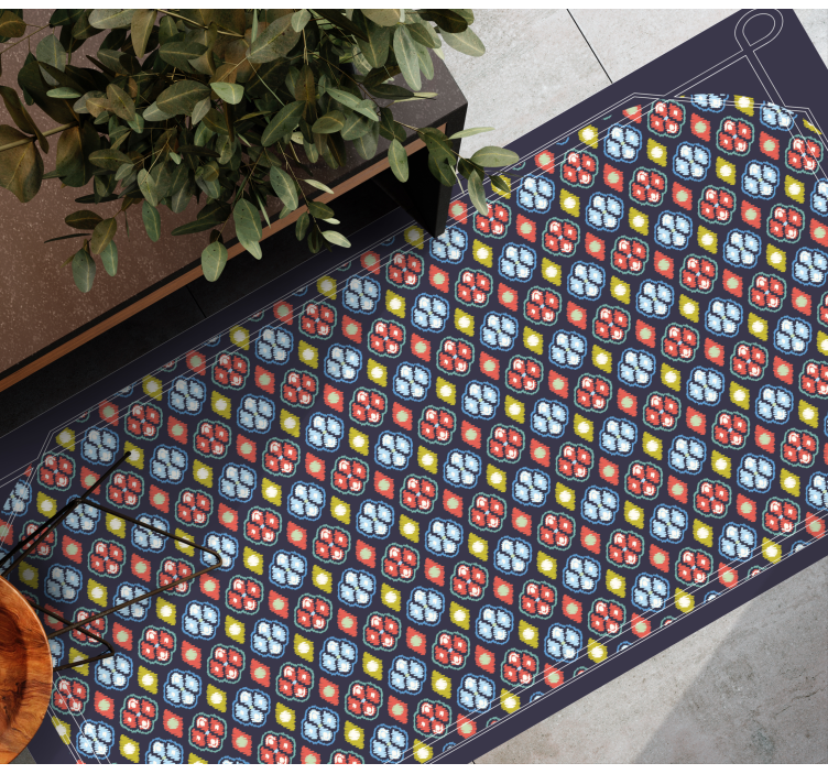 Kleurrijke mozaïekcompositie vinyl tapijt ontvangst hal - TenStickers