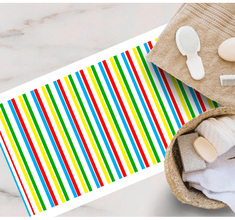 Kleurrijk verticaal patroon vinyl tapijt met strepen - TenStickers