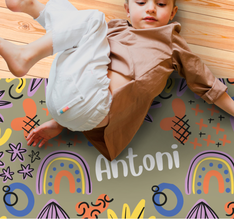 Kleurrijke regenboogpatronen vinyl tapijt voor meer kinderen - TenStickers