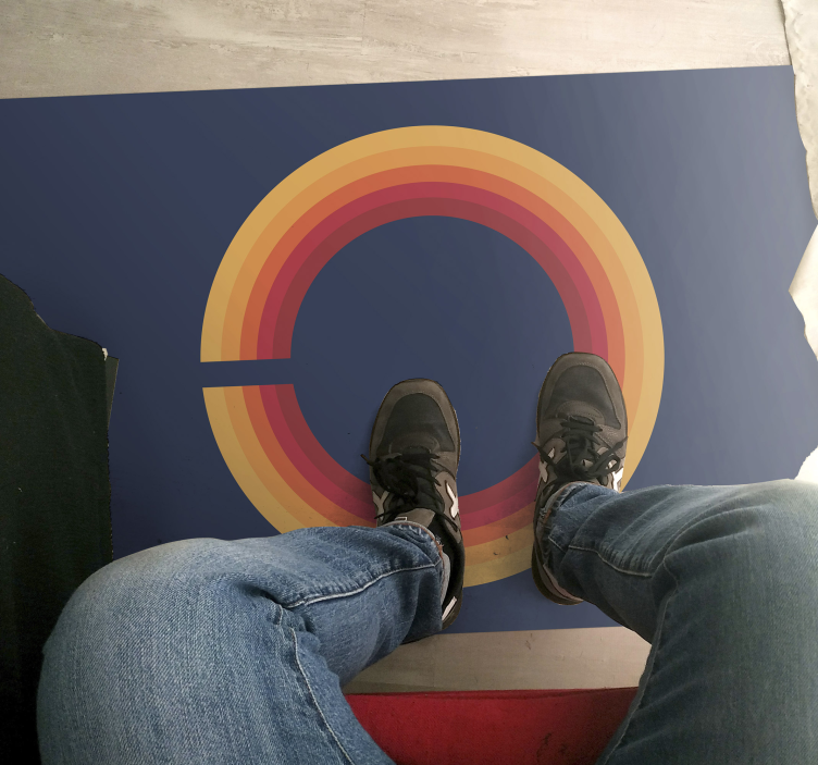 Retro zonne-ontwerp vinyl tapijt antiek - TenStickers