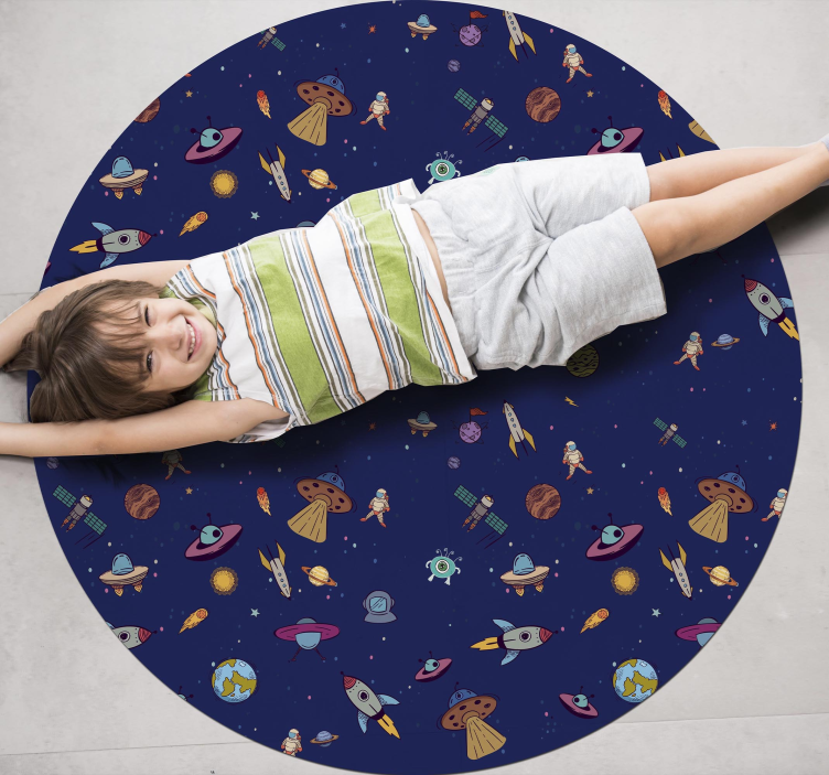 Kosmisch expeditieconcept vinyl tapijt voor meer kinderen - TenStickers