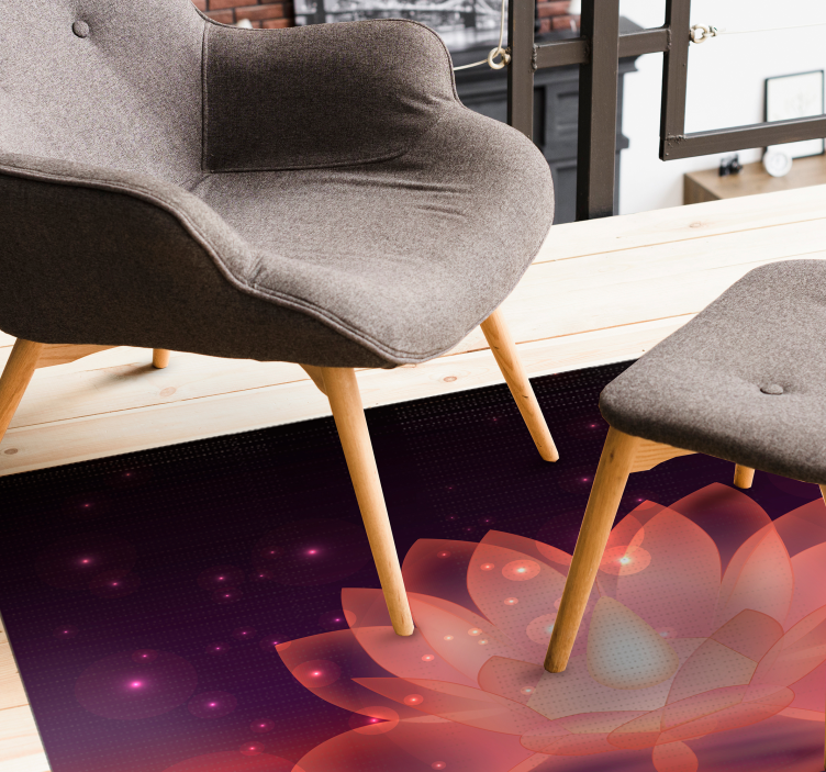 Kosmisch lotusontwerp vinyl tapijt mandala - TenStickers
