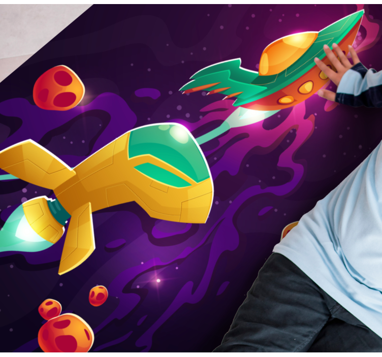 Kosmisch reisconcept vinyl tapijt voor meer kinderen - TenStickers