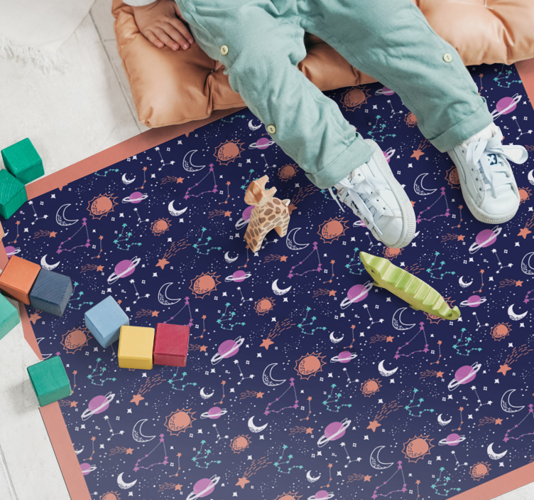 Kosmisch ruimtespel vinyl tapijt voor meer kinderen - TenStickers