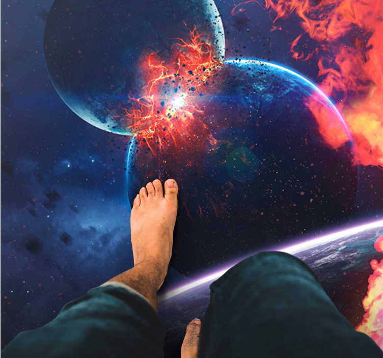 Kosmisch sterrenstelselavontuur vinyl tapijt sterren - TenStickers