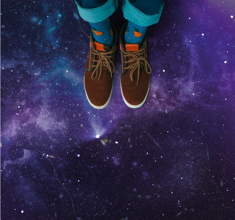 Kosmische sterrenstelselscène vinyl tapijt sterren - TenStickers