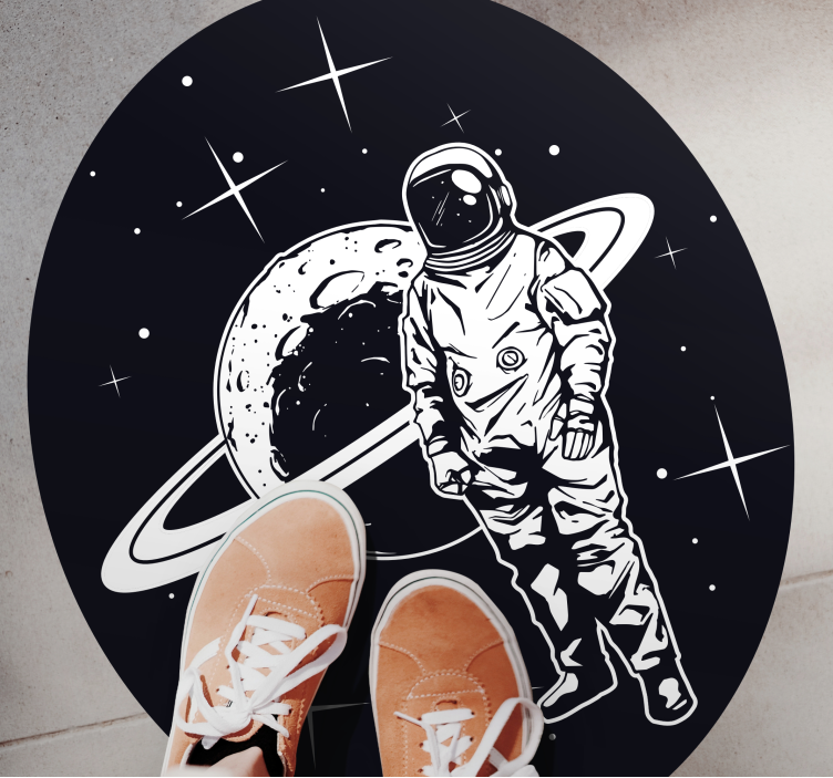 Kosmonaut in de kosmos vinyl tapijt sterren - TenStickers