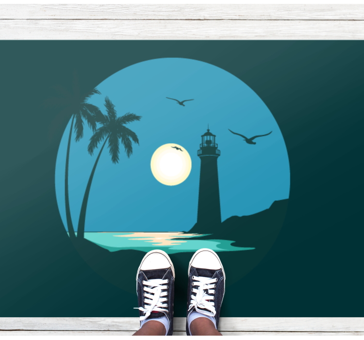 Kustvuurtoren scène vinyl tapijt natuur - TenStickers