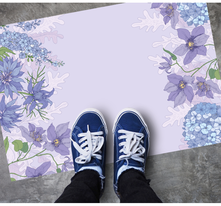 Lavendel bloemenaccenten vinyl tapijt bloemen en planten - TenStickers