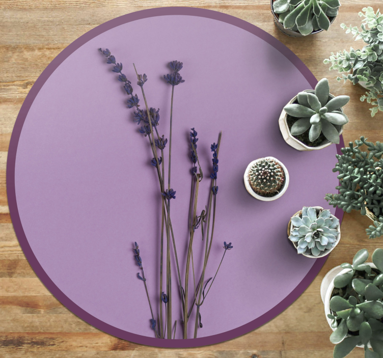 Lavendel silhouet vinyl tapijt bloemen en planten - TenStickers