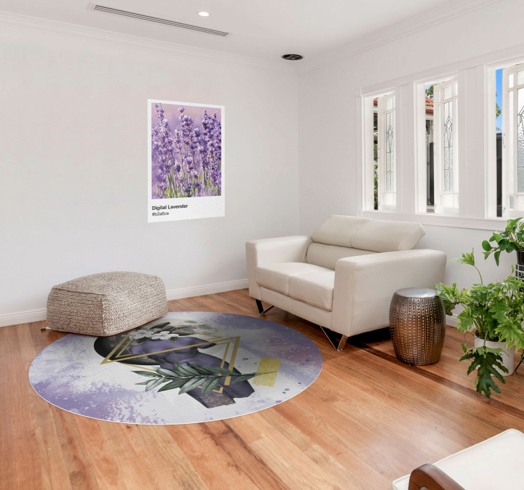 Lavendel vinyl tapijt digitale collage - TenStickers