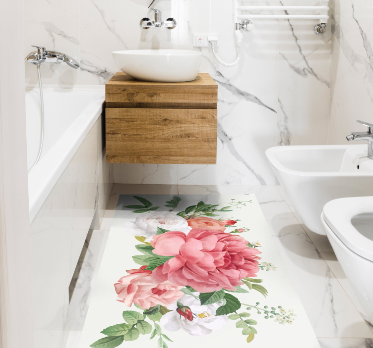 Levendig bloemstuk vinyl tapijt bloemen en planten - TenStickers