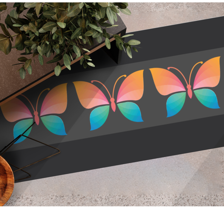 Levendig vlinderconcept vinyl tapijt natuur - TenStickers