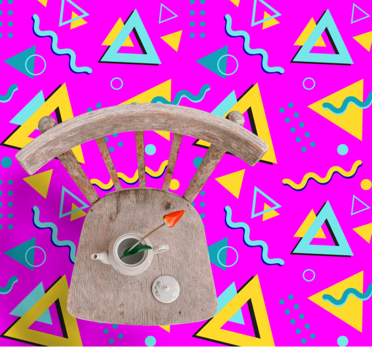 Memphis-patroon uit de jaren 80 vinyl tapijt geometrisch - TenStickers