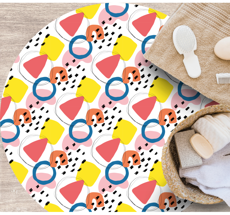 Levendige vormarrangementen vinyl tapijt minimalistisch - TenStickers