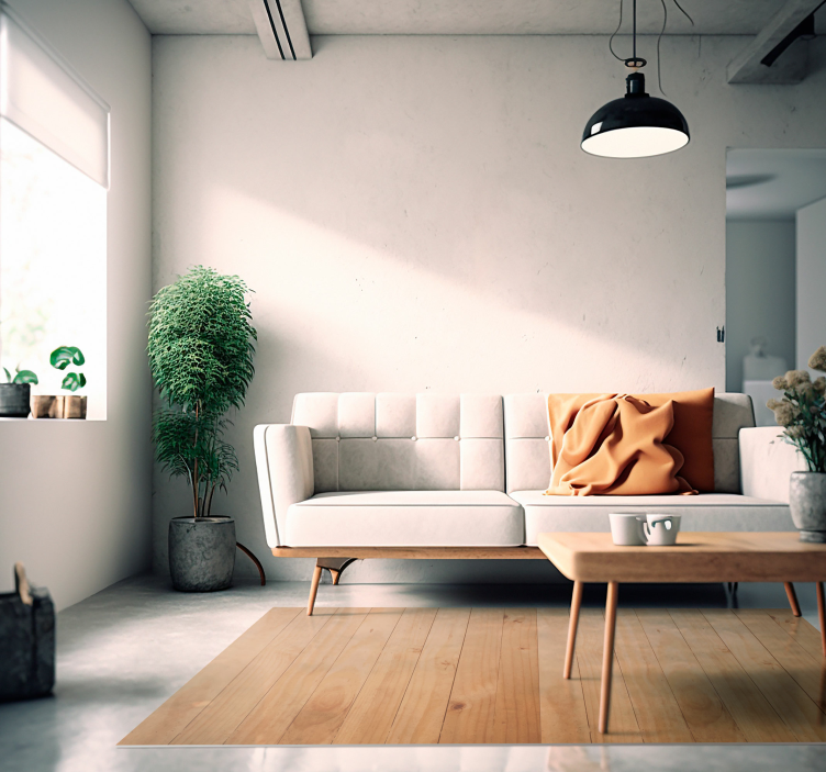 Plank licht oppervlak vinyl tapijt met houtstructuur - TenStickers