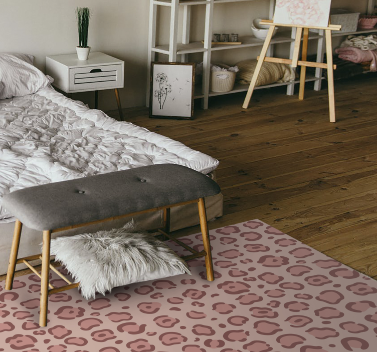 Luipaardstippen vinyl tapijt dierenprint - TenStickers