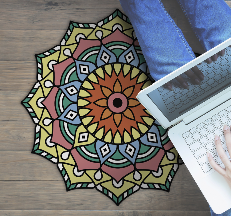 Mandala geïnspireerd vinyl tapijt  - TenStickers