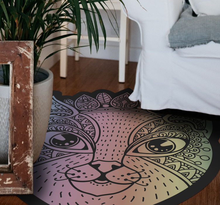 Mandala kat illustratie dieren vinyl tapijt - TenStickers