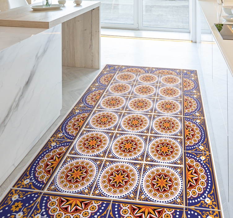 Mandala-mozaïekpatroon vinyl tapijt tegels - TenStickers