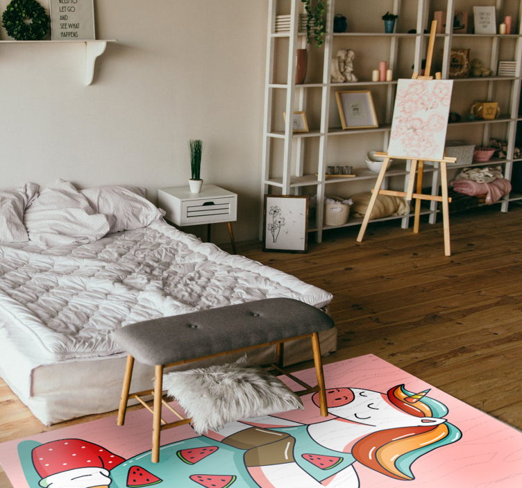 Mediterende eenhoorn vinyl tapijt voor meer kinderen - TenStickers