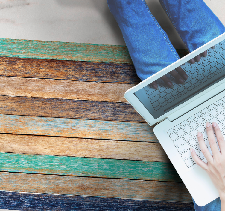 Meerkleurige houten planken vinyl tapijt met houtstructuur - TenStickers