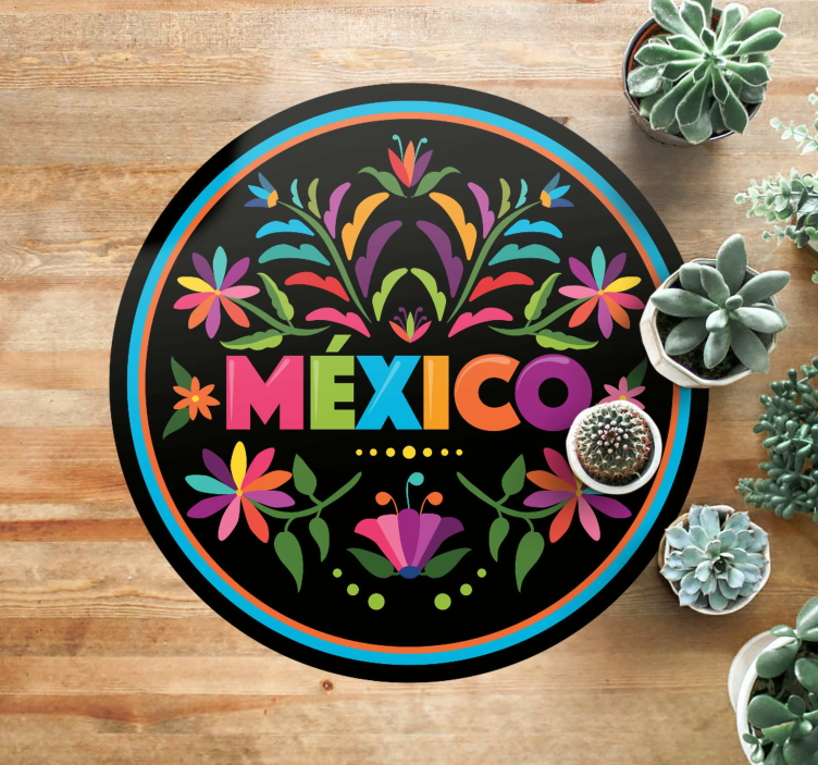 Mexicaanse folklore etnisch vinyl tapijt - TenStickers