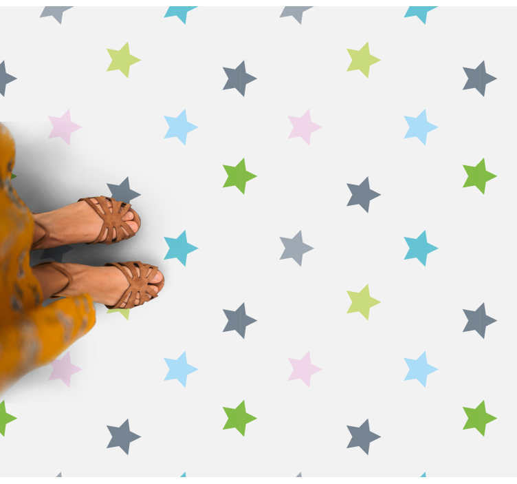 Minimalistische kleuren vinyl tapijt sterren - TenStickers