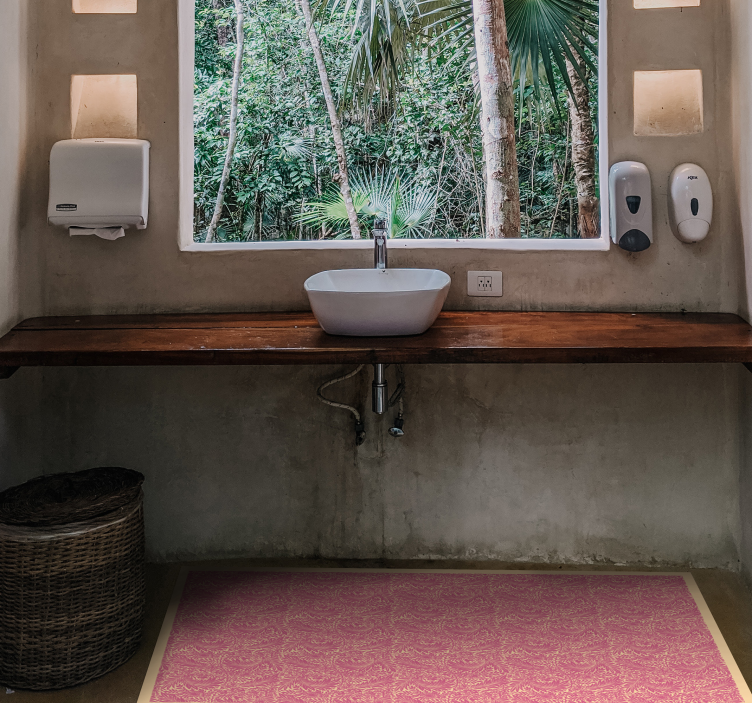 Moderne vinyl vloerkleed Elegante ornamenten roze - TenStickers
