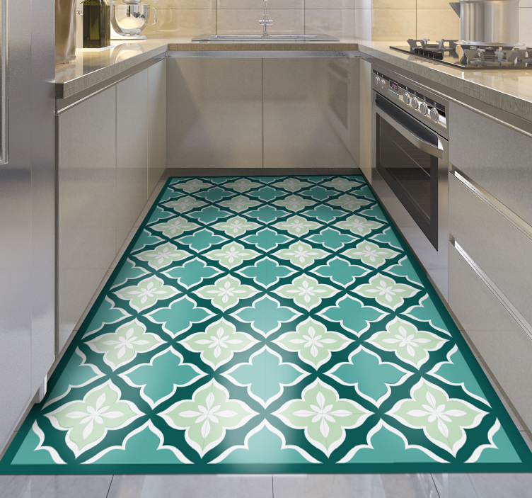 Retro tegels patroon vinyl vloerkleed keuken - TenStickers