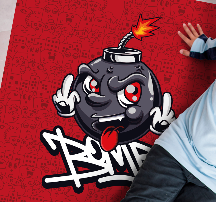 Moderne vinyl vloerkleed Swag baby bom graffiti cartoon - TenStickers