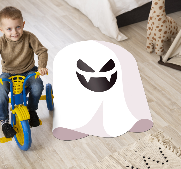 Monochrome geest vinyl tapijt Halloween - TenStickers