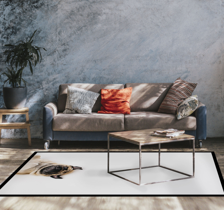 Mopshond portret ontwerp dieren vinyl tapijt - TenStickers