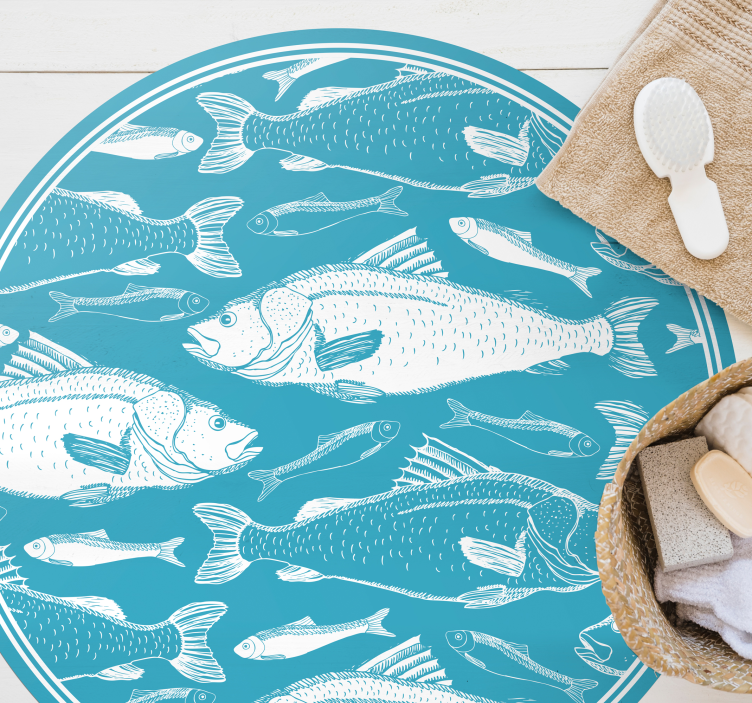 Motief van de waterfauna dieren vinyl tapijt - TenStickers